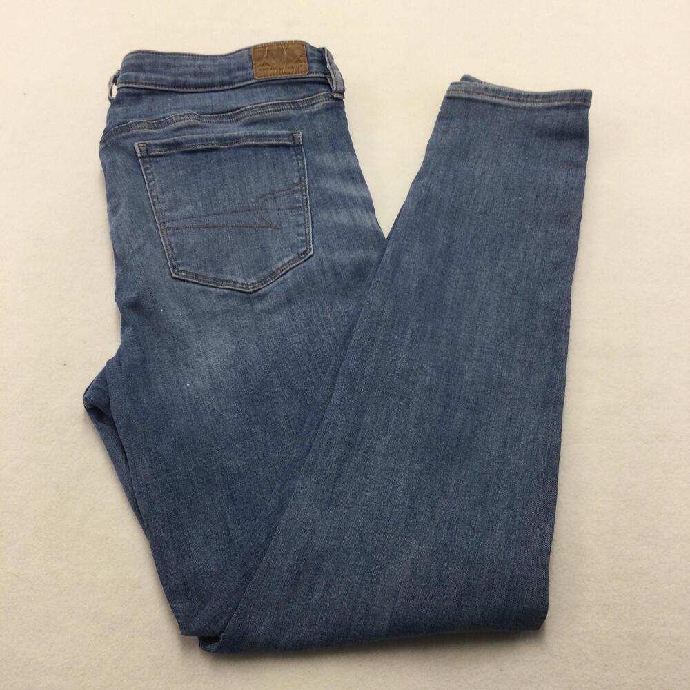 American Eagle Outfitters Jegging Jeans Womens 12 Long Blue Medium Wash Stretch